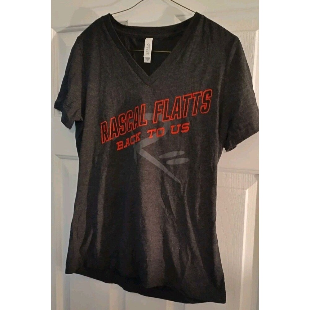 New Ladies V Neck T-shirt Rascal Flatts Size S Small Bella Canvas Cotton